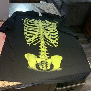 Skeleton glow in the dark, Jerzees Black HiDensi-T Shirt